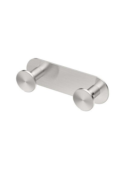 Glam Double Towel Hook in Satin Nickel.